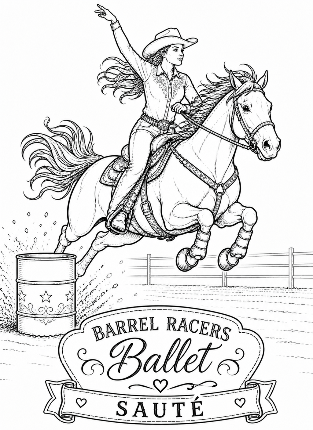 Barrel Racers, Can Chasers, Turn and Burner: Adult Coloring Book for Rodeo Girls, Barrel Racers & Western Humor Fans (Saddle Up Western Cowboys and Cowgirls Coloring)
