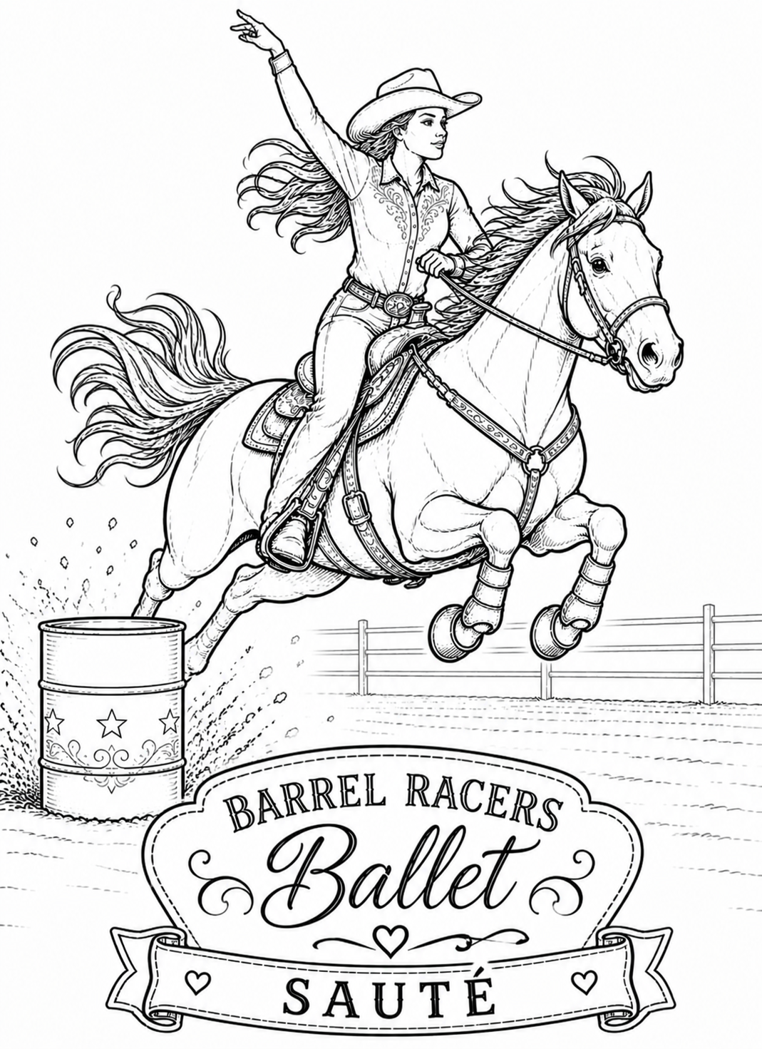 Barrel Racers, Can Chasers, Turn and Burner: Adult Coloring Book for Rodeo Girls, Barrel Racers & Western Humor Fans (Saddle Up Western Cowboys and Cowgirls Coloring)