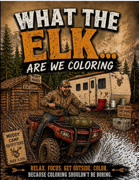 What the Elk... Are We Coloring: Because Elk Camp Never Goes as Planned – A Humorous Hunting Camp Coloring Book for Men