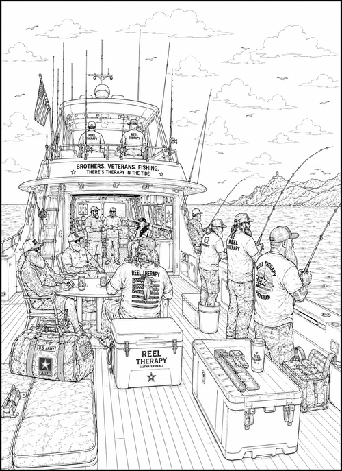 Offshore Anglers Adult Coloring Book: Saltwater Fishing Scenes, Big Catches, Boats, Gear, and Ocean Humor for Men (Reel Therapy Adult Coloring Books for Fishermen)